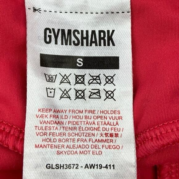 Gymshark Red Spell Out Waistband Elastic Pull On Low Rise Bike Short Size S - Picture 3 of 4